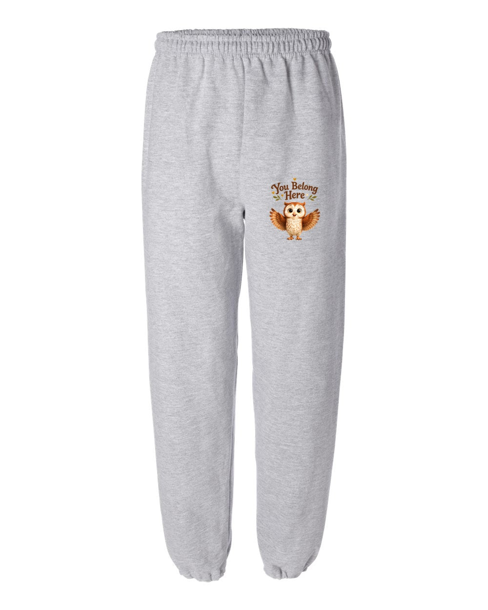 Olwyn the Owl "You Belong Here" Adult Sweatpants | The Owl Without a Tree
