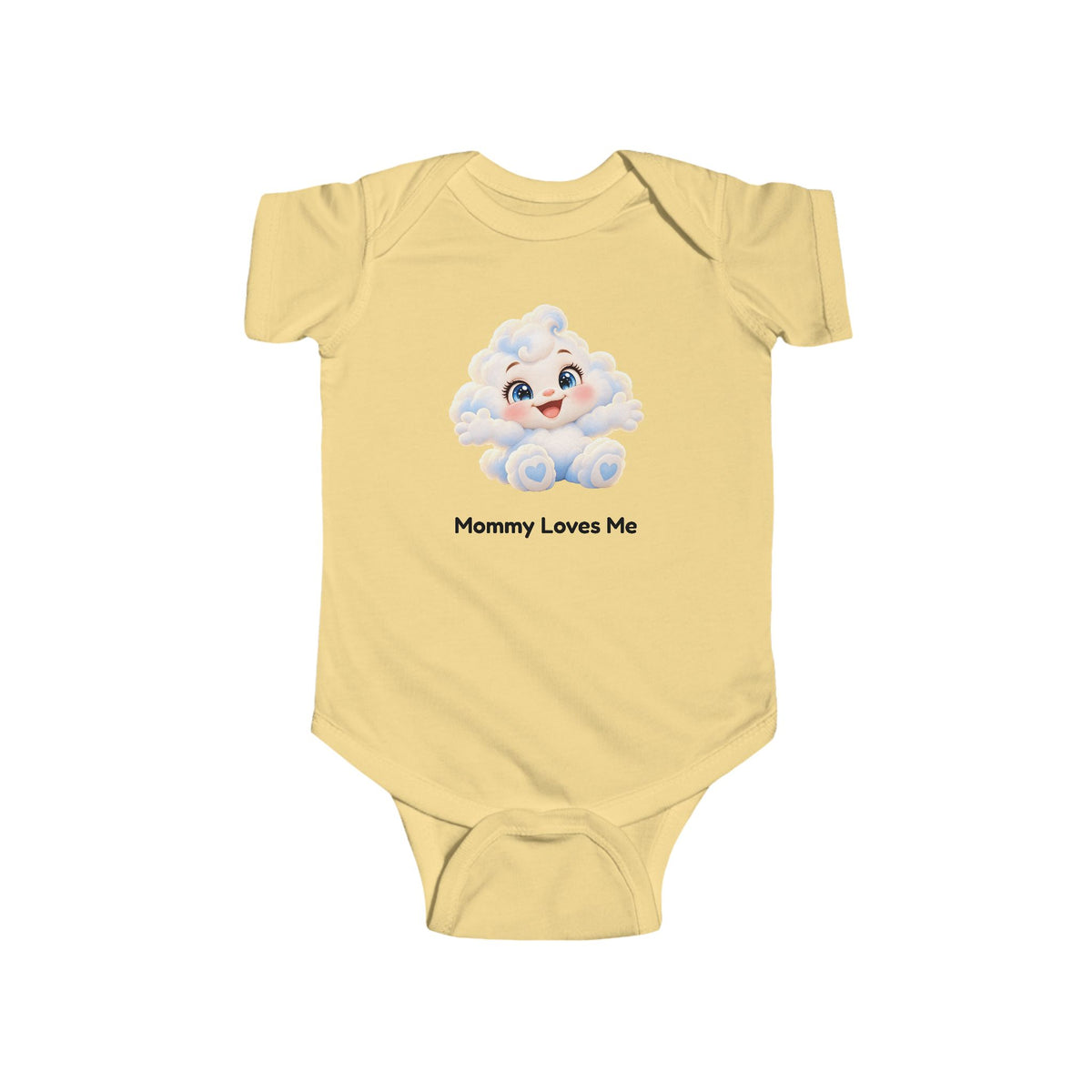 Cuddle McFluff Mommy Loves Me Baby Bodysuit - Cute Cloud Onesie