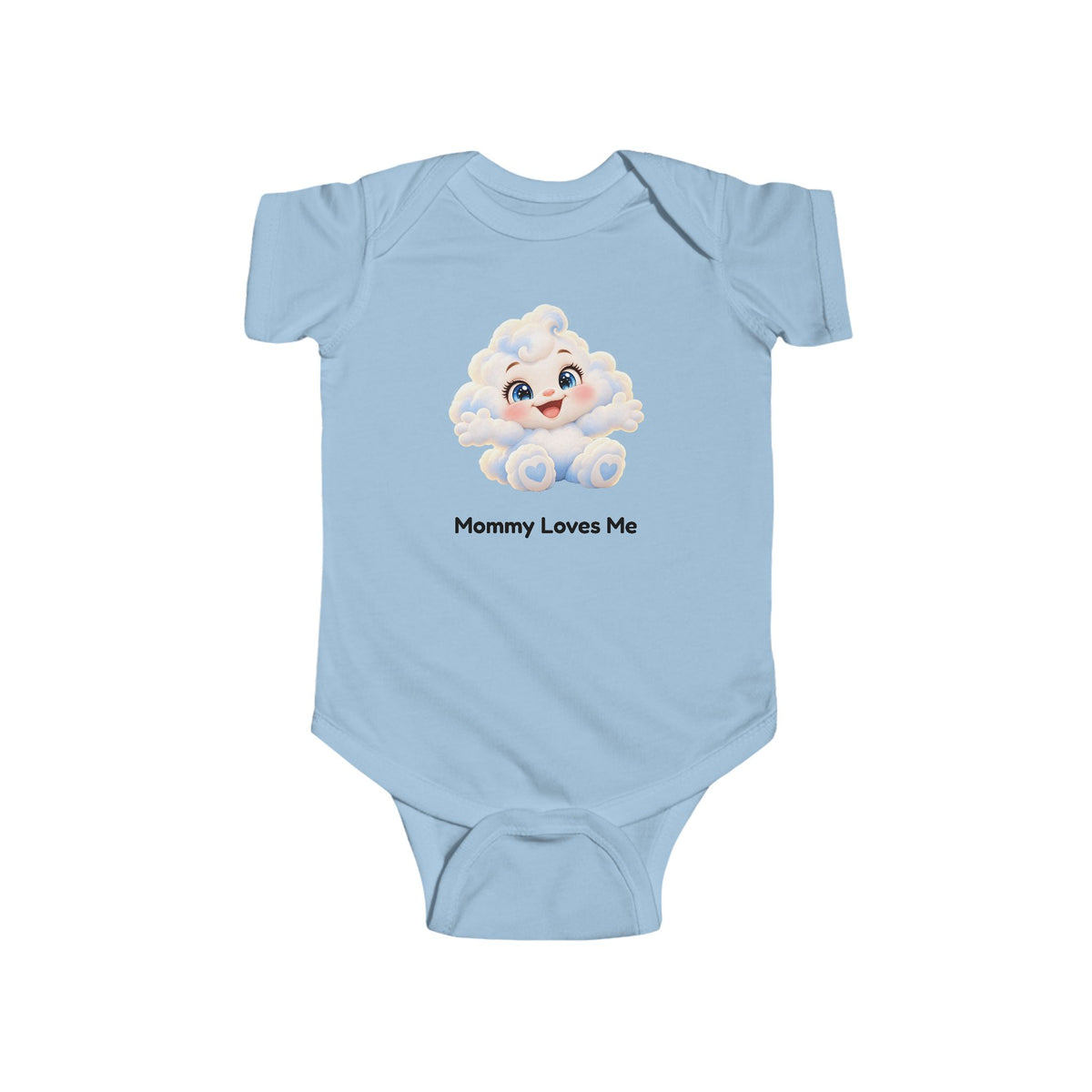 Cuddle McFluff Mommy Loves Me Baby Bodysuit - Cute Cloud Onesie