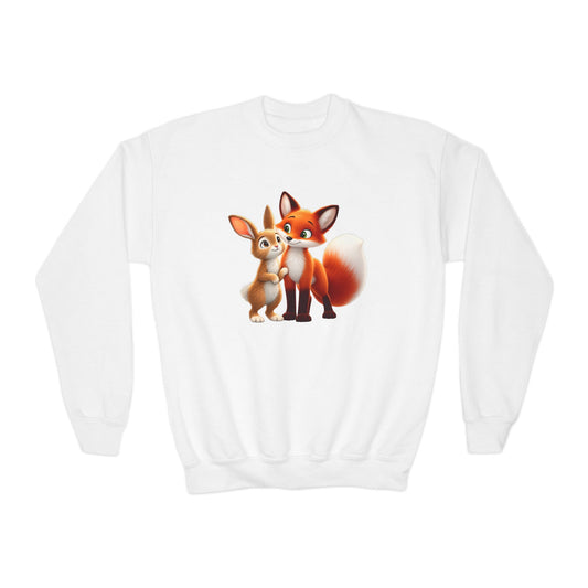 Brave Bunny & The Friendly Fox Kids Sweatshirt | Children's Book Character Crewneck
