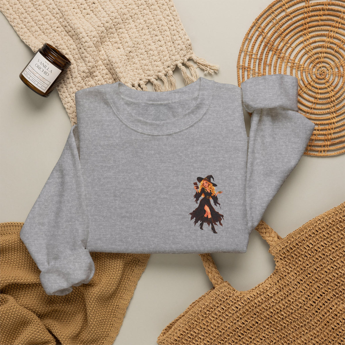 Chocolate Witch Pocket Crewneck Sweatshirt | Andra Annette | Pounds to Go