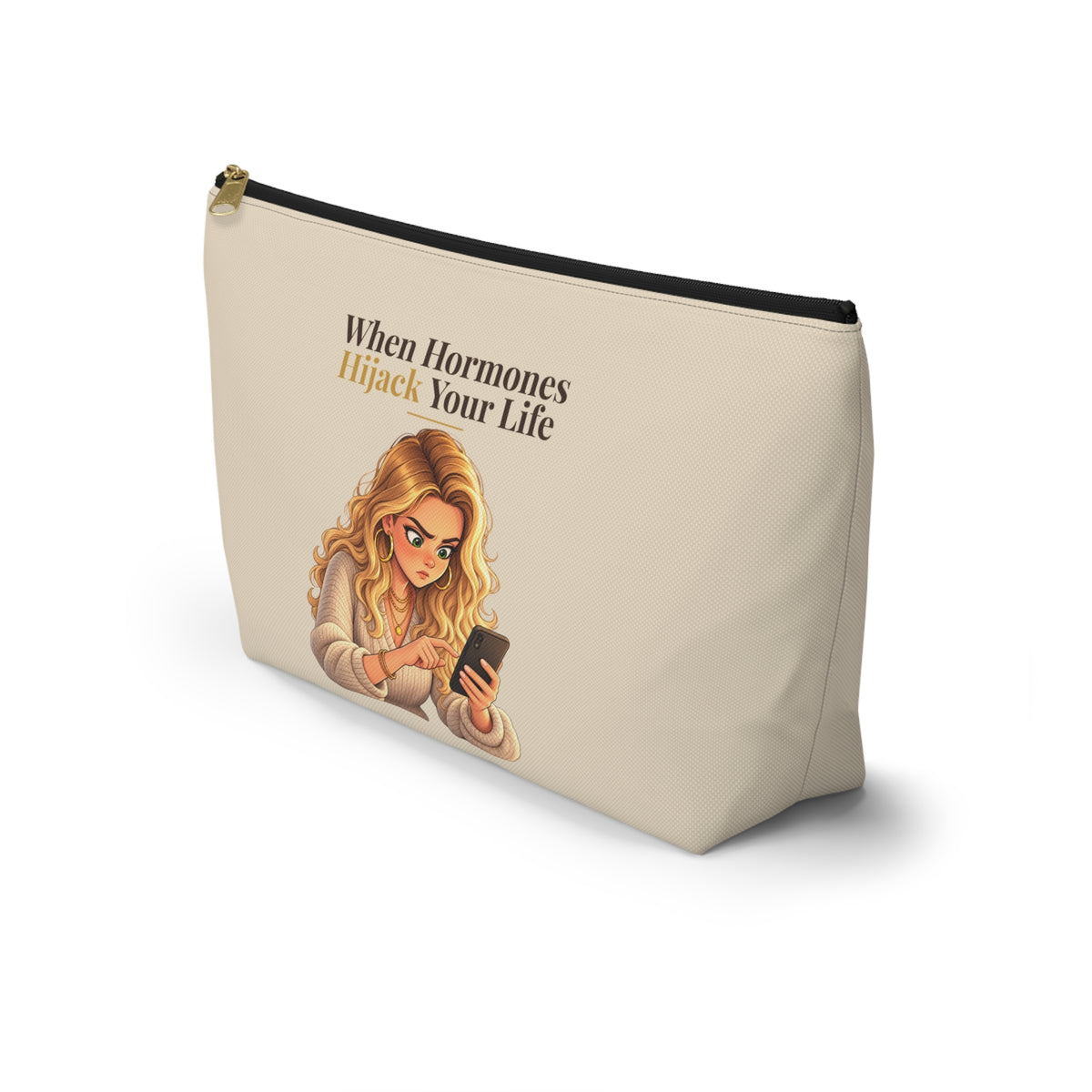 When Hormones Hijack Your Life Makeup Pouch | Warm Sand | Andra Annette | Pounds to Go