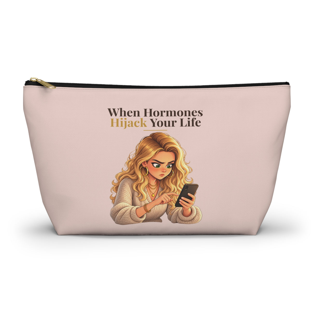 When Hormones Hijack Your Life Makeup Pouch | Blush Pink | Andra Annette | Pounds to Go