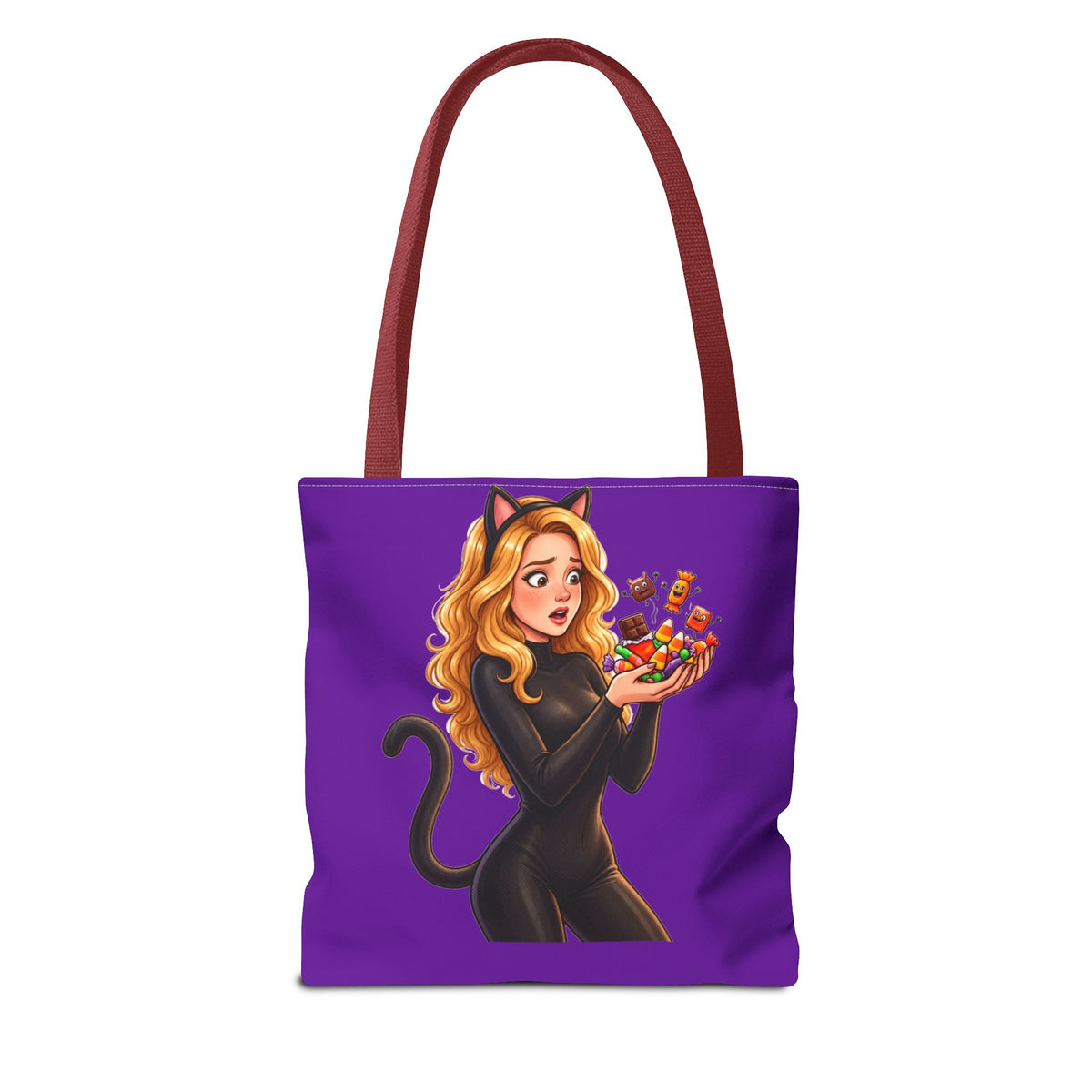 Candy Cat Trick-or-Treat Tote Bag - Purple | Andra Annette | Pounds to Go