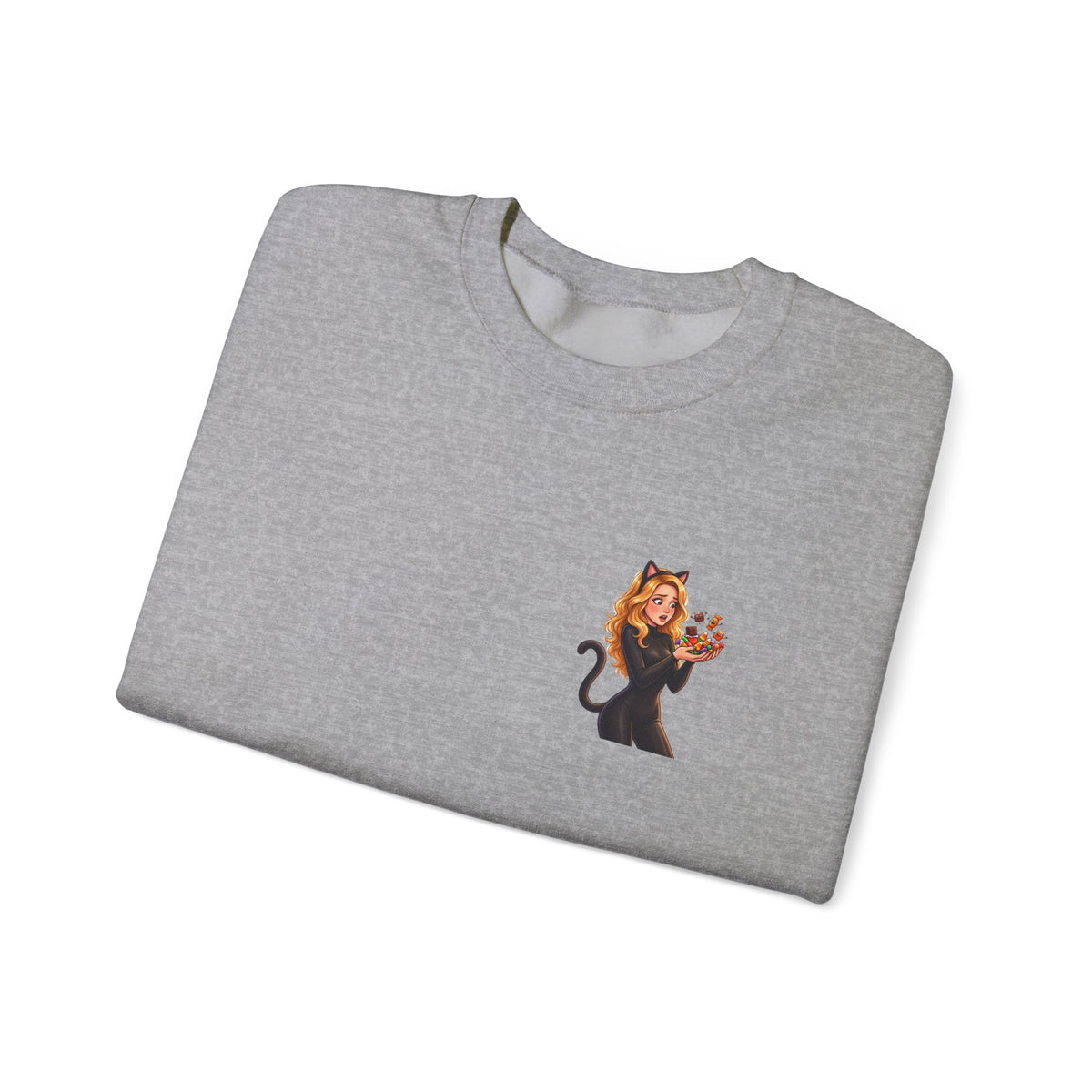 Candy Cat Pocket Crewneck Sweatshirt | Andra Annette | Pounds to Go