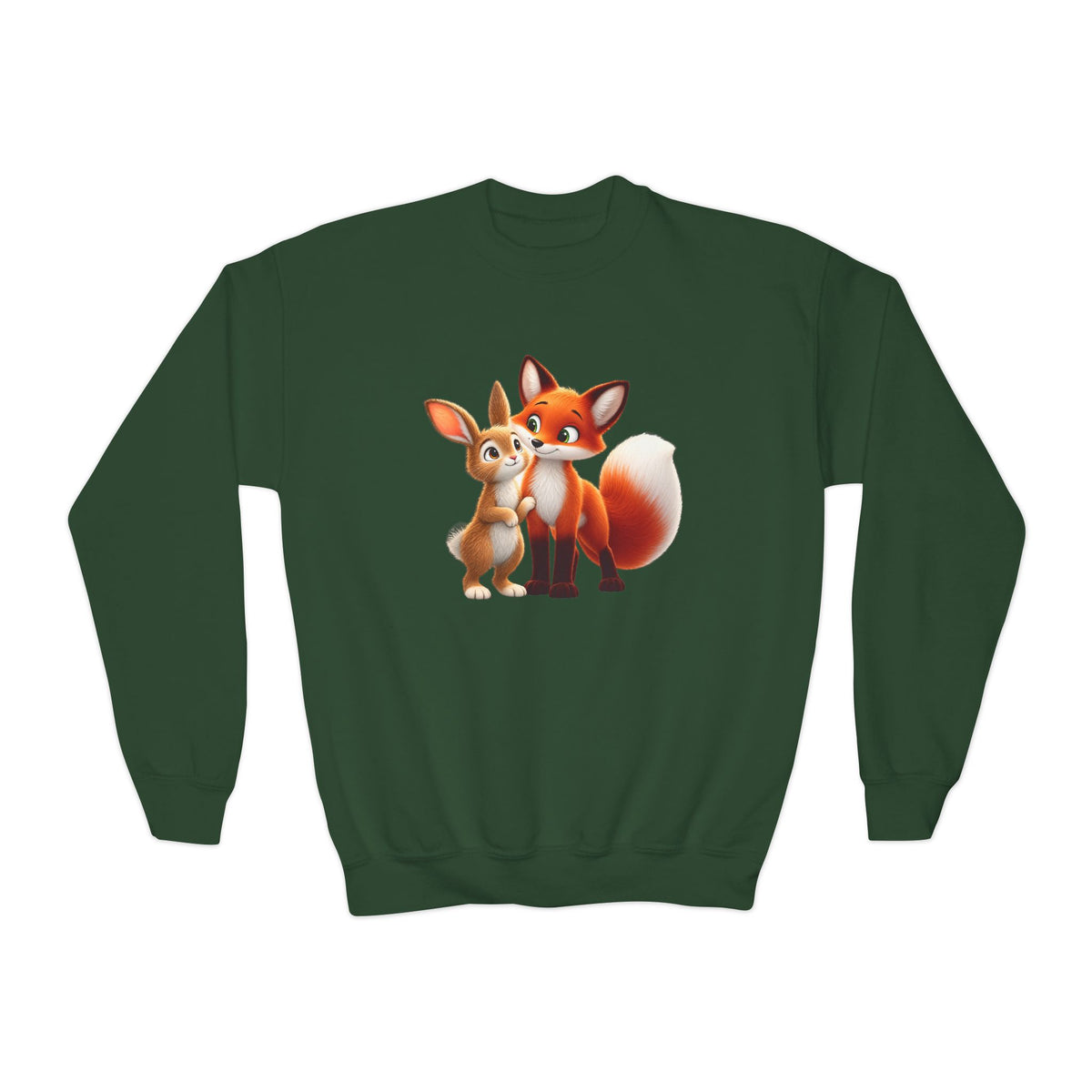 Brave Bunny & The Friendly Fox Kids Sweatshirt | Children's Book Character Crewneck