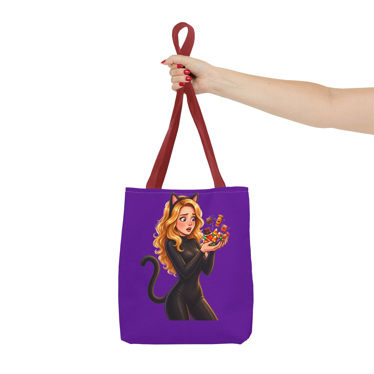 Candy Cat Trick-or-Treat Tote Bag - Purple | Andra Annette | Pounds to Go