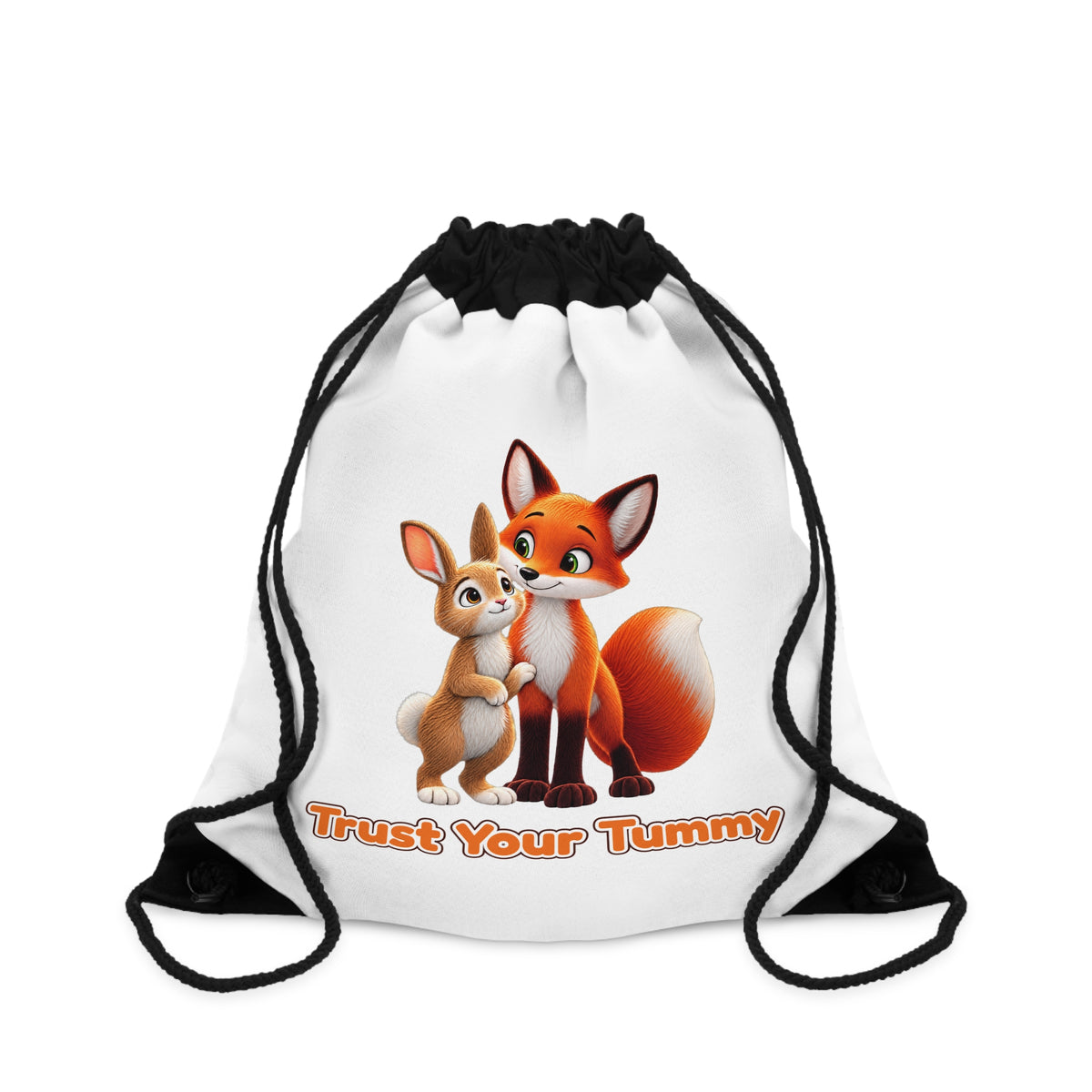 Brave Bunny & The Friendly Fox Drawstring Book Bag | Trust Your Tummy Kids Backpack