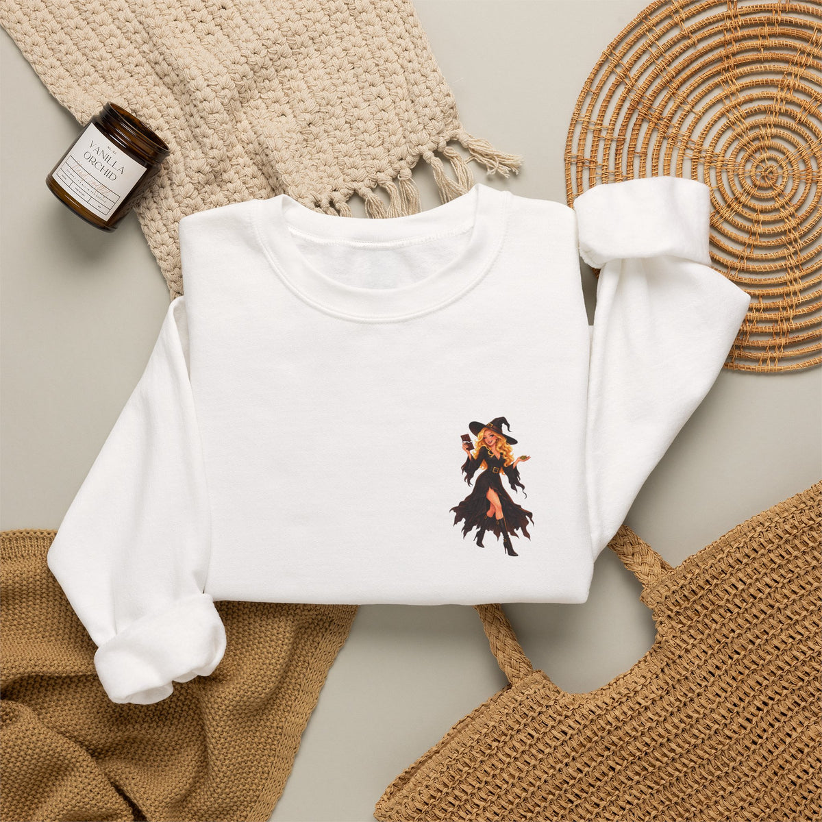 Chocolate Witch Pocket Crewneck Sweatshirt | Andra Annette | Pounds to Go
