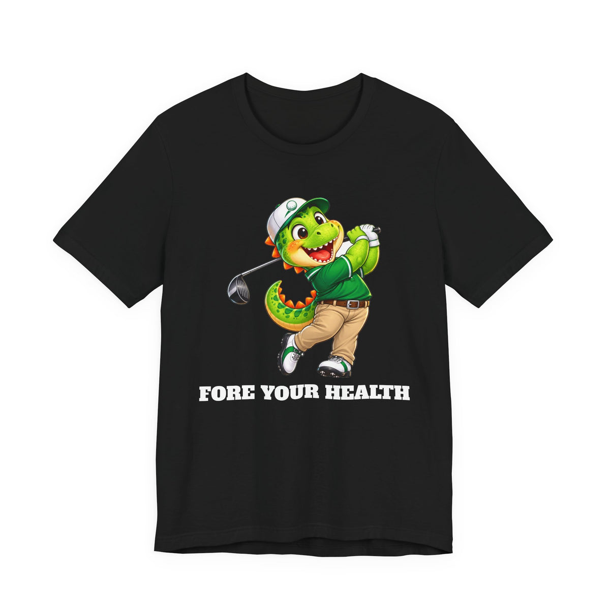 Fore Your Health Golf Dino T-Shirt | Andra Annette | Pounds to Go