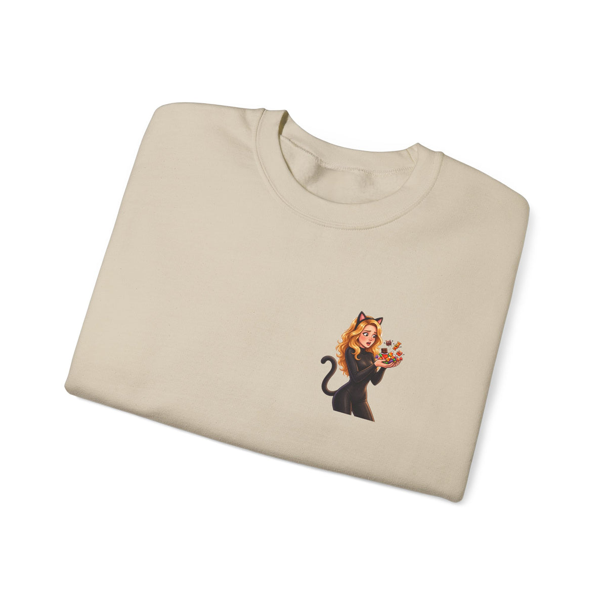 Candy Cat Pocket Crewneck Sweatshirt | Andra Annette | Pounds to Go
