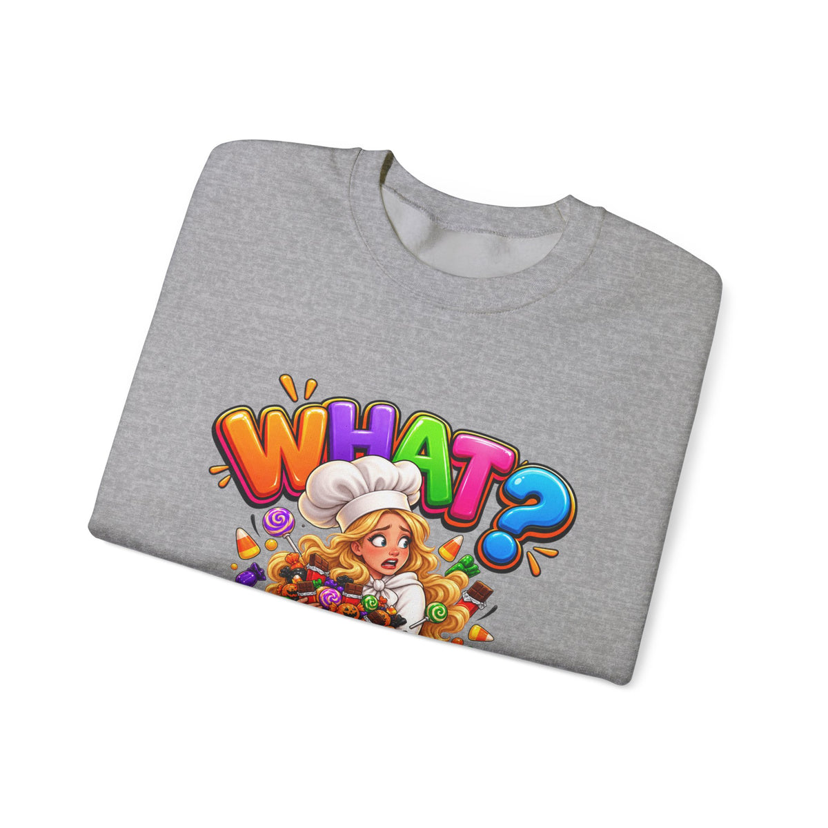 WHAT? Halloween Candy Chef Sweatshirt - Funny Candy Overload Crewneck