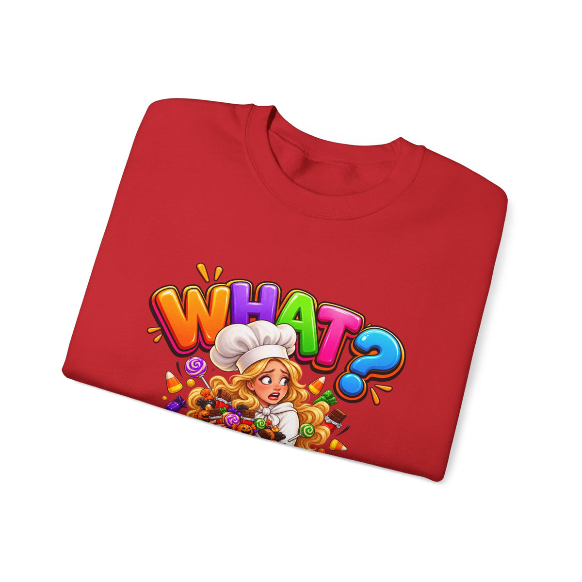 WHAT? Halloween Candy Chef Sweatshirt - Funny Candy Overload Crewneck