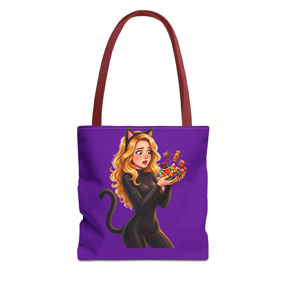 Candy Cat Trick-or-Treat Tote Bag - Purple | Andra Annette | Pounds to Go
