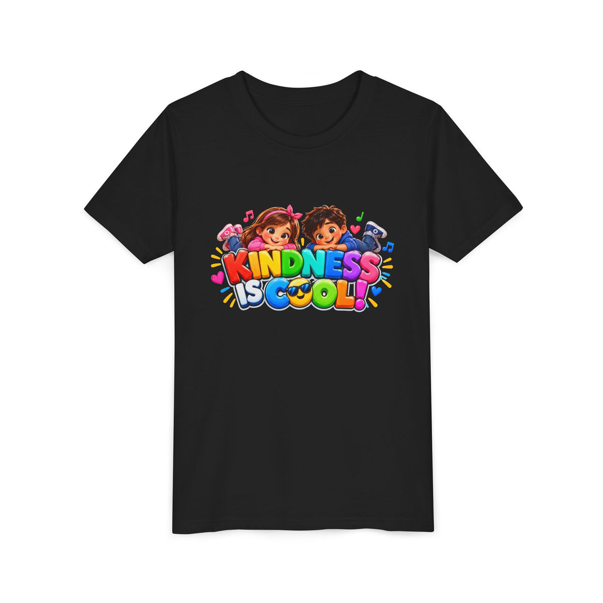Kindness Is Cool Kids T-Shirt - Colorful Be Kind Youth Tee for Boys and Girls