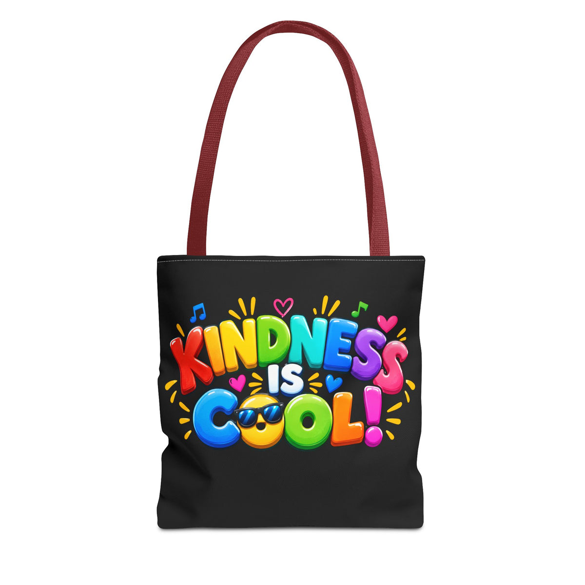 Kindness Is Cool Teacher Tote Bag | Black Tote with Colorful Handles | Teacher Gift