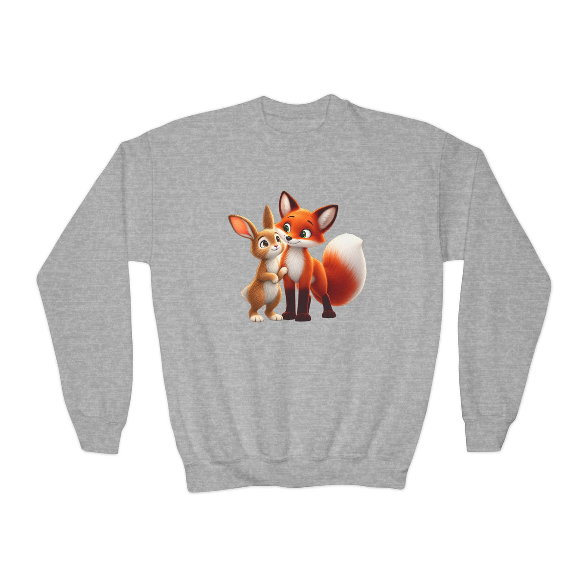 Brave Bunny & The Friendly Fox Kids Sweatshirt | Children's Book Character Crewneck