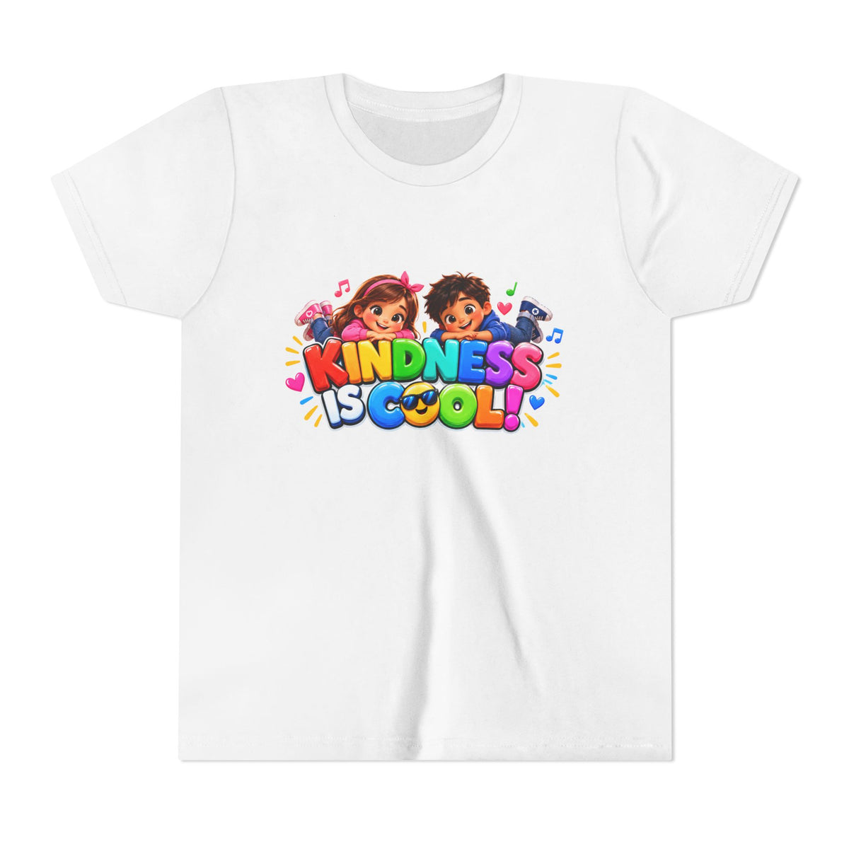 Kindness Is Cool Kids T-Shirt - Colorful Be Kind Youth Tee for Boys and Girls