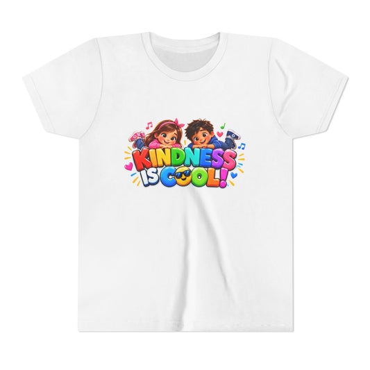 Kindness Is Cool Kids T-Shirt - Colorful Be Kind Youth Tee for Boys and Girls