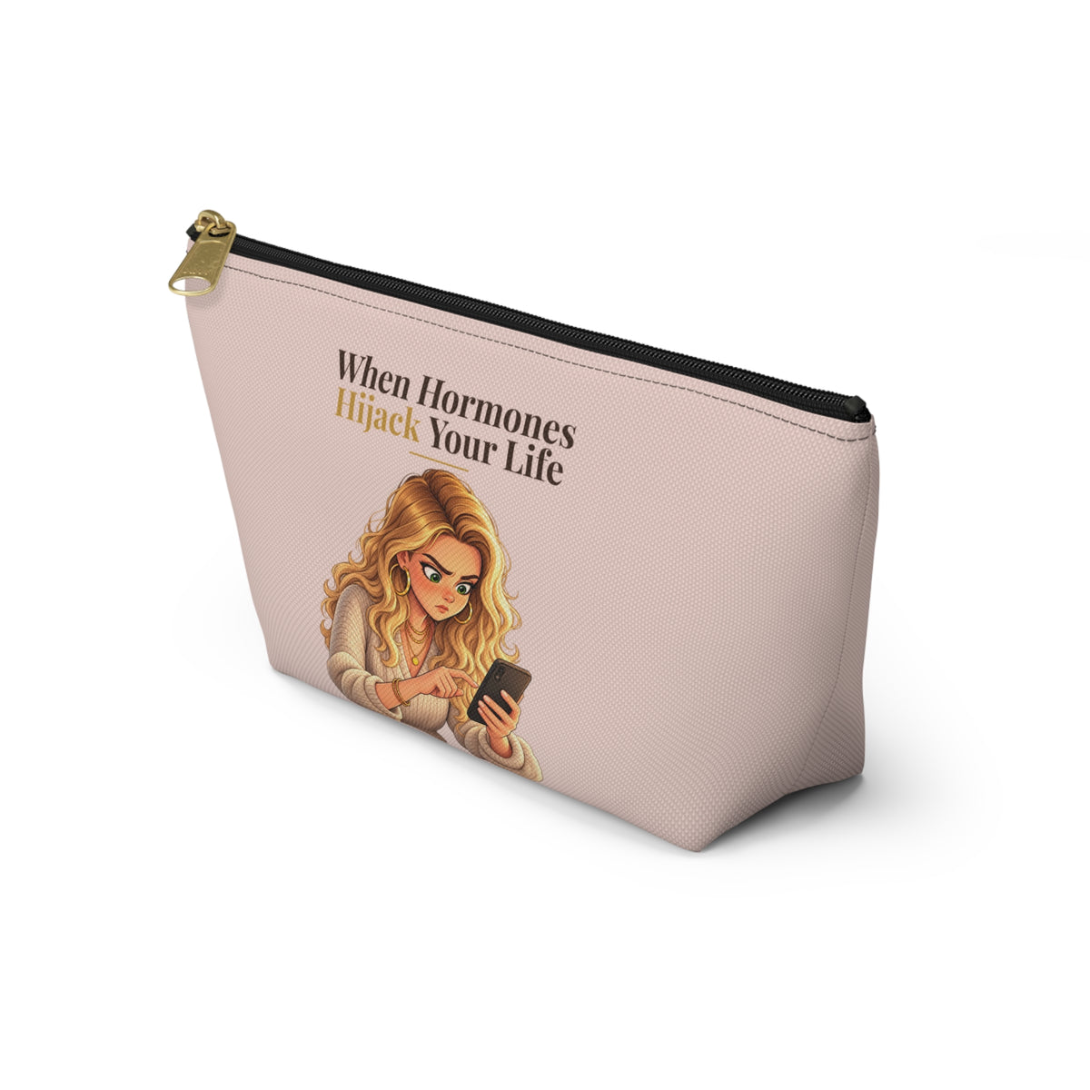 When Hormones Hijack Your Life Makeup Pouch | Blush Pink | Andra Annette | Pounds to Go
