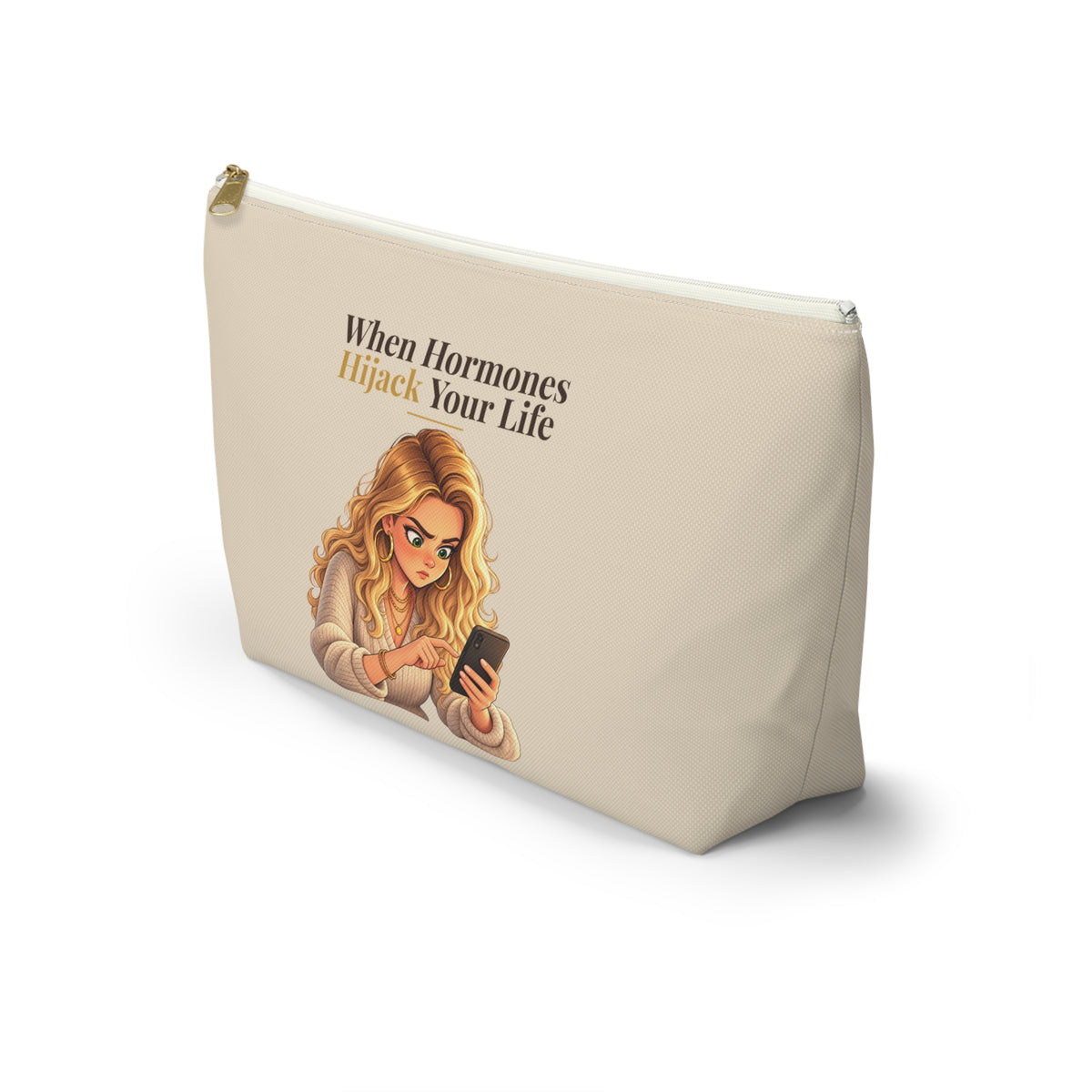 When Hormones Hijack Your Life Makeup Pouch | Warm Sand | Andra Annette | Pounds to Go