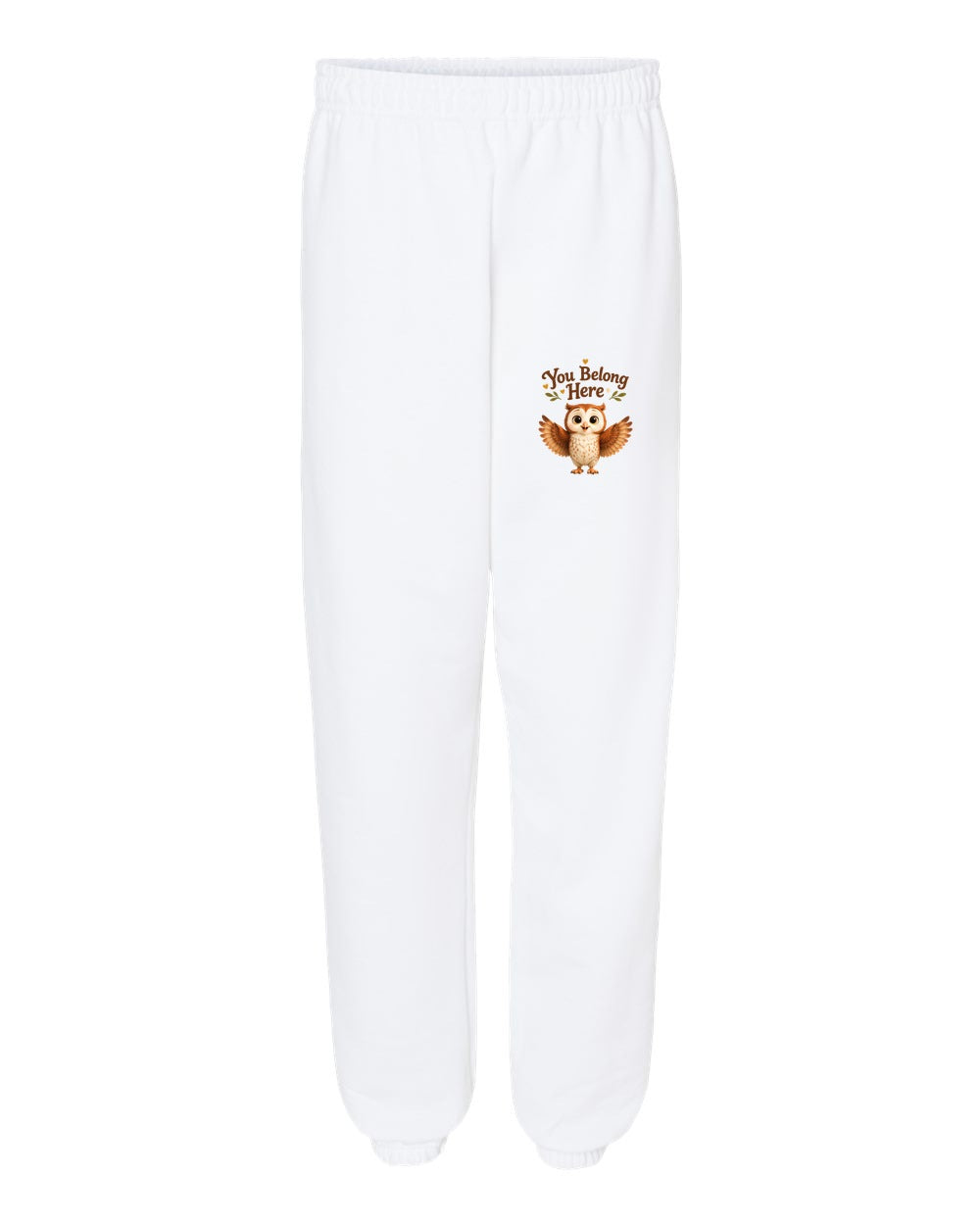 Olwyn the Owl "You Belong Here" Adult Sweatpants | The Owl Without a Tree