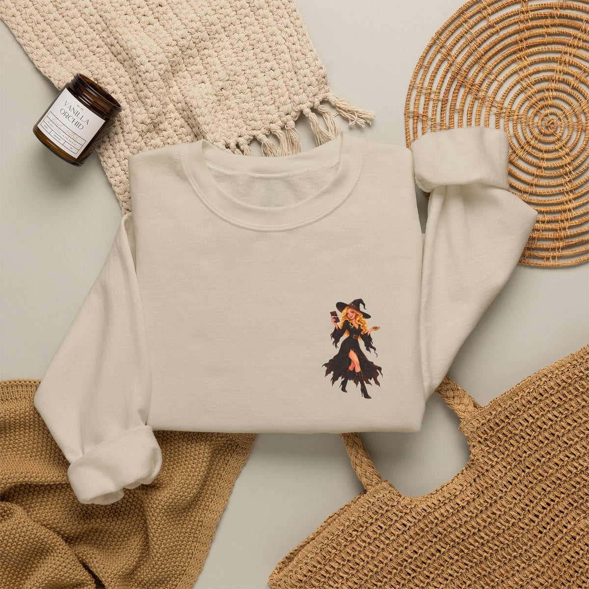 Chocolate Witch Pocket Crewneck Sweatshirt | Andra Annette | Pounds to Go