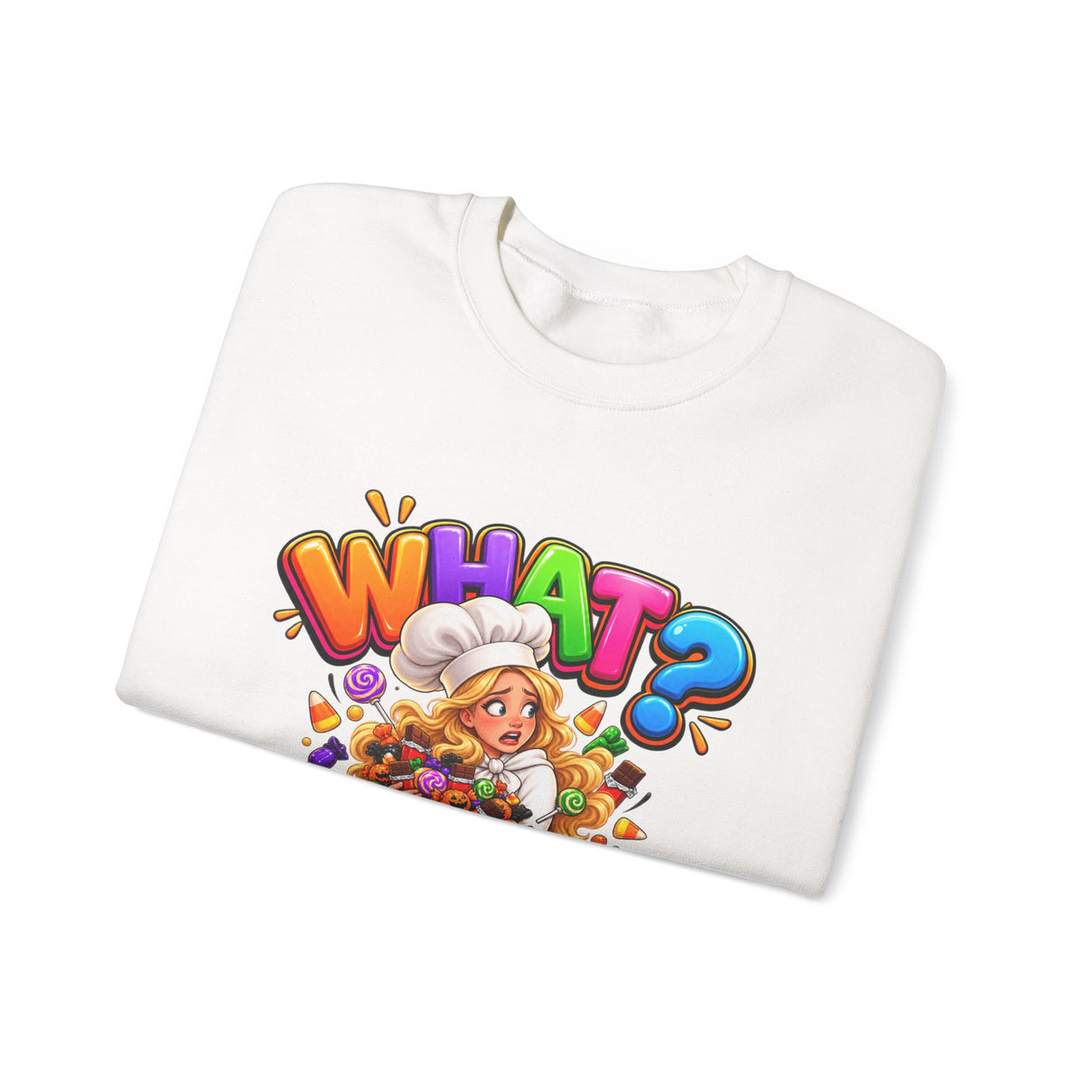 WHAT? Halloween Candy Chef Sweatshirt - Funny Candy Overload Crewneck