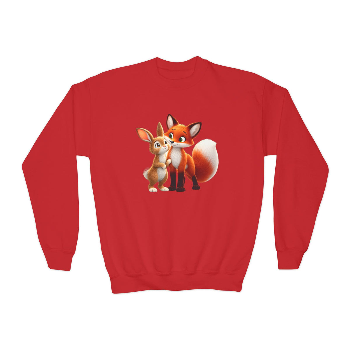 Personalized Brave Bunny & The Friendly Fox Kids Sweatshirt | Add Your Child's Name