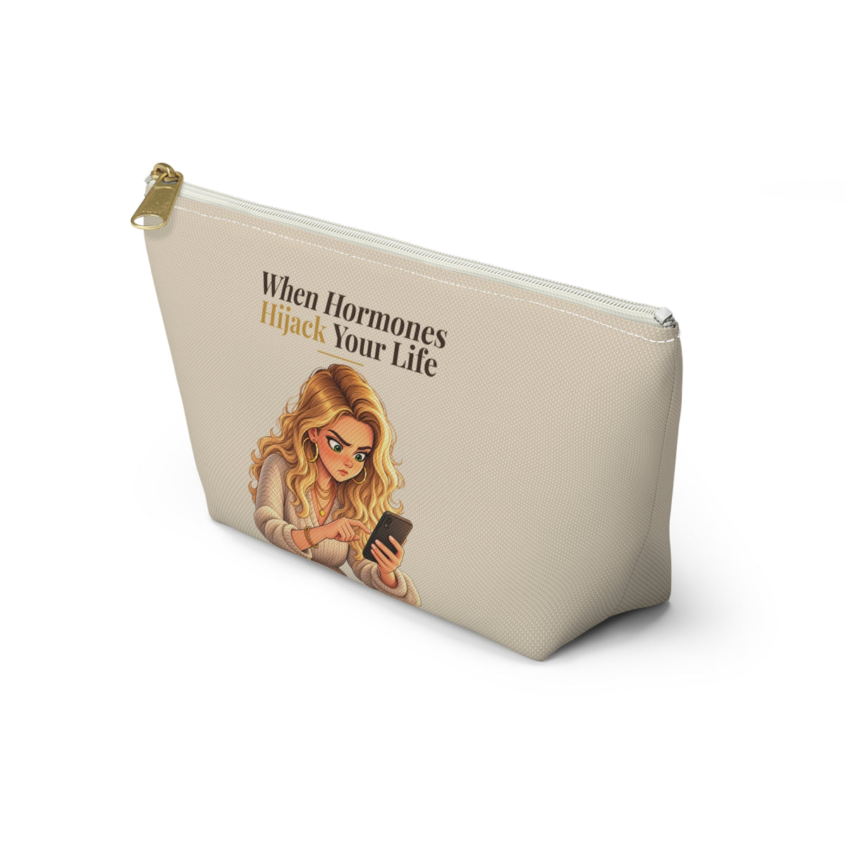 When Hormones Hijack Your Life Makeup Pouch | Warm Sand | Andra Annette | Pounds to Go