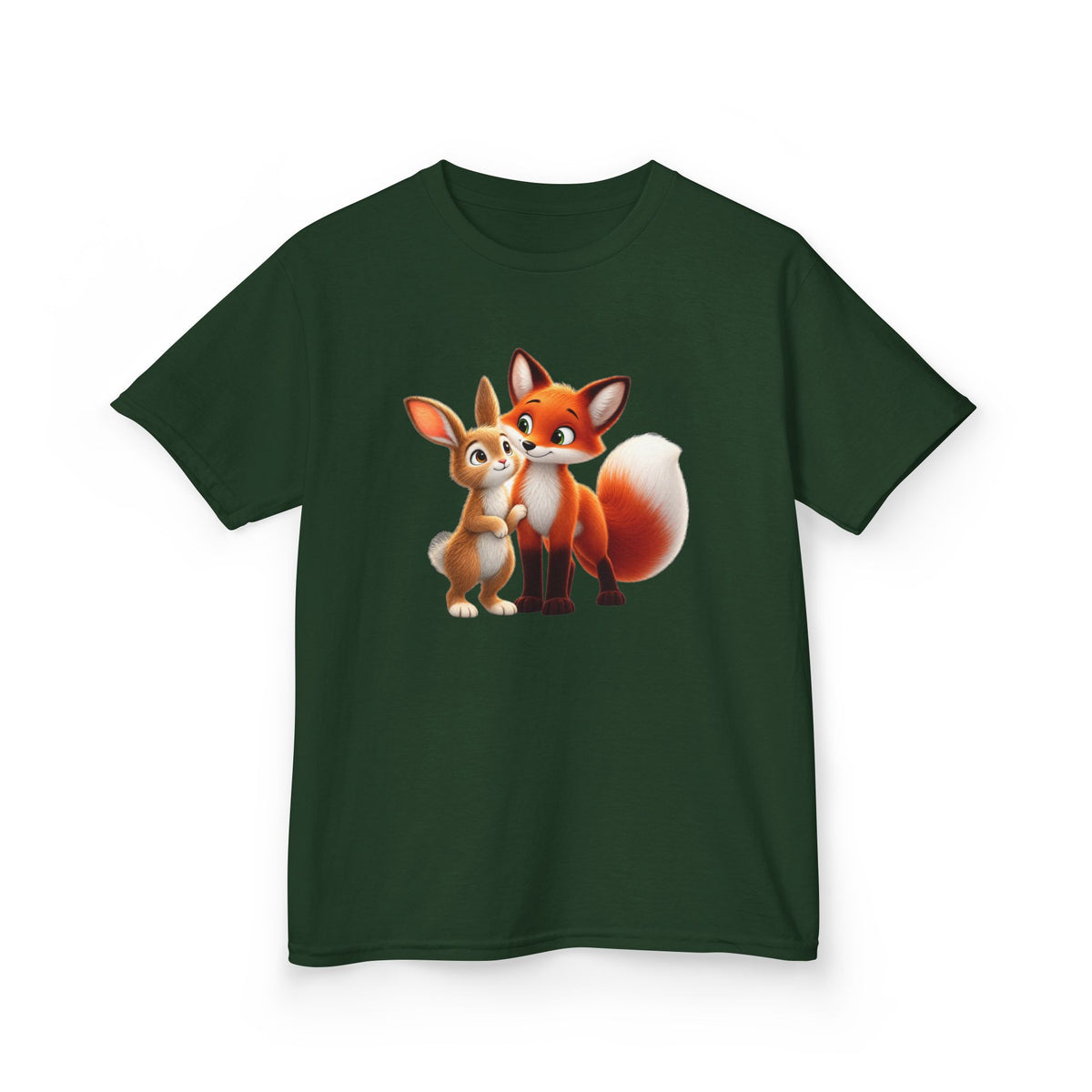 Personalized Brave Bunny & The Friendly Fox Kids T-Shirt | Add Your Child's Name