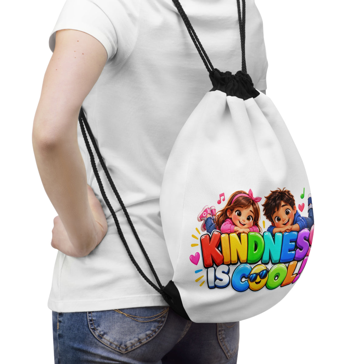 Kindness Is Cool Drawstring Book Bag | Kids Backpack | Classroom Kindness Gift