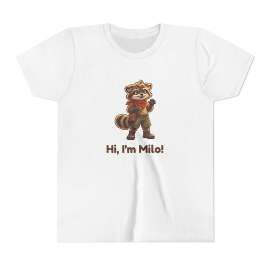 Milo the Raccoon "Hi, I'm Milo!" Kids Tee