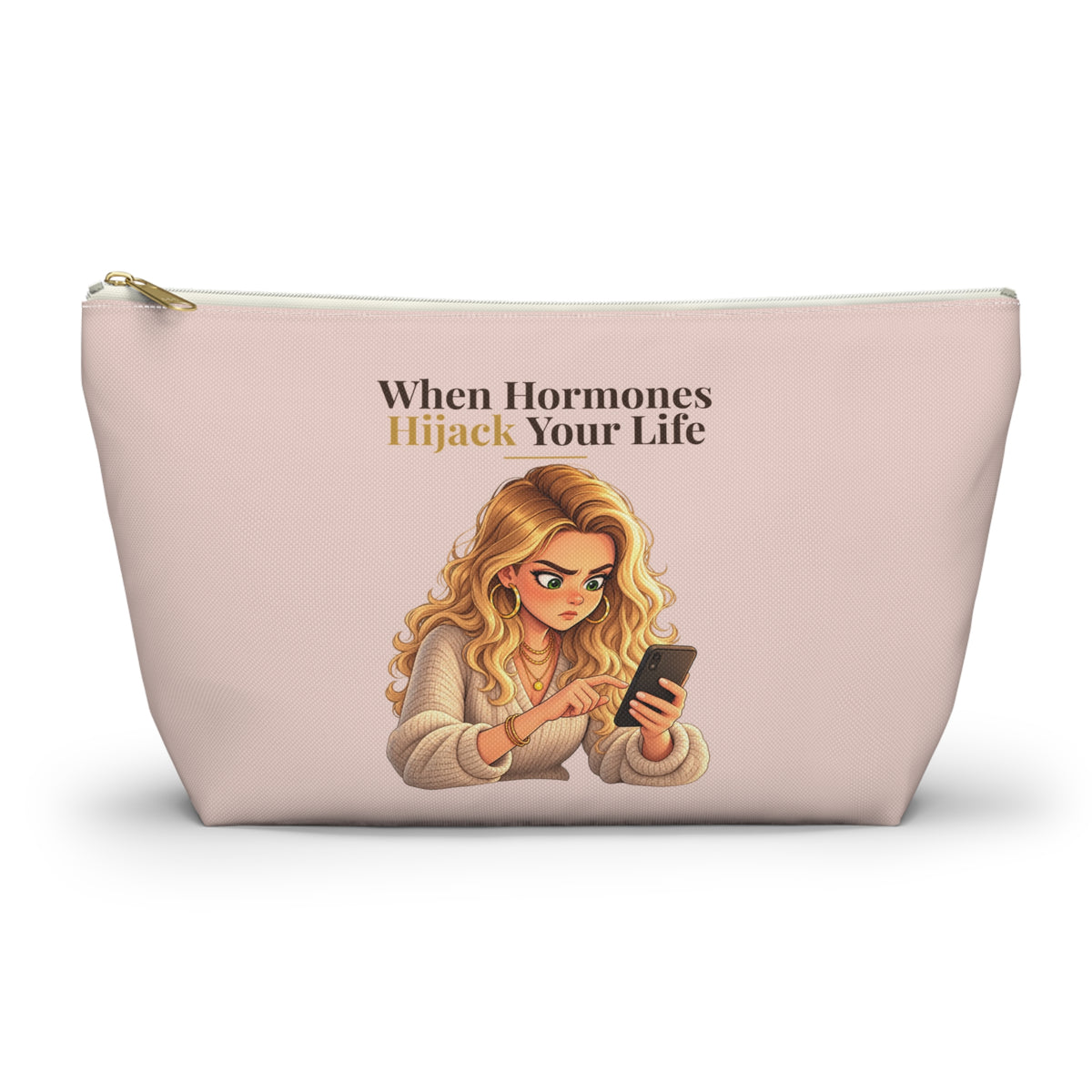 When Hormones Hijack Your Life Makeup Pouch | Blush Pink | Andra Annette | Pounds to Go