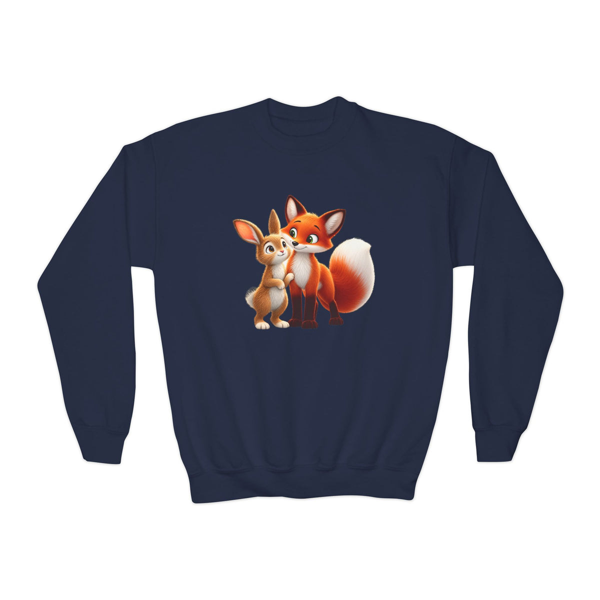 Personalized Brave Bunny & The Friendly Fox Kids Sweatshirt | Add Your Child's Name