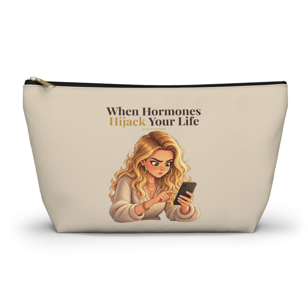 When Hormones Hijack Your Life Makeup Pouch | Warm Sand | Andra Annette | Pounds to Go