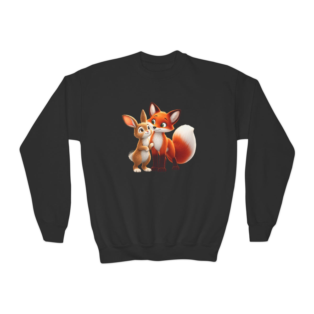Brave Bunny & The Friendly Fox Kids Sweatshirt | Children's Book Character Crewneck