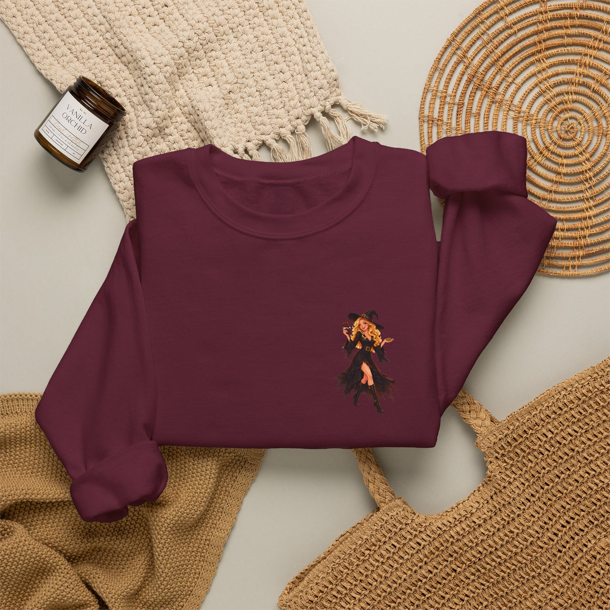 Chocolate Witch Pocket Crewneck Sweatshirt | Andra Annette | Pounds to Go