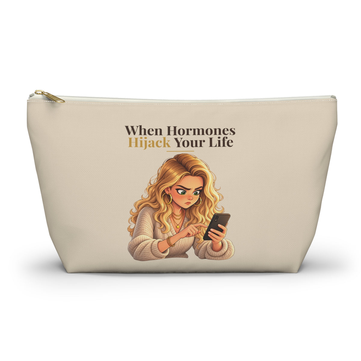 When Hormones Hijack Your Life Makeup Pouch | Warm Sand | Andra Annette | Pounds to Go