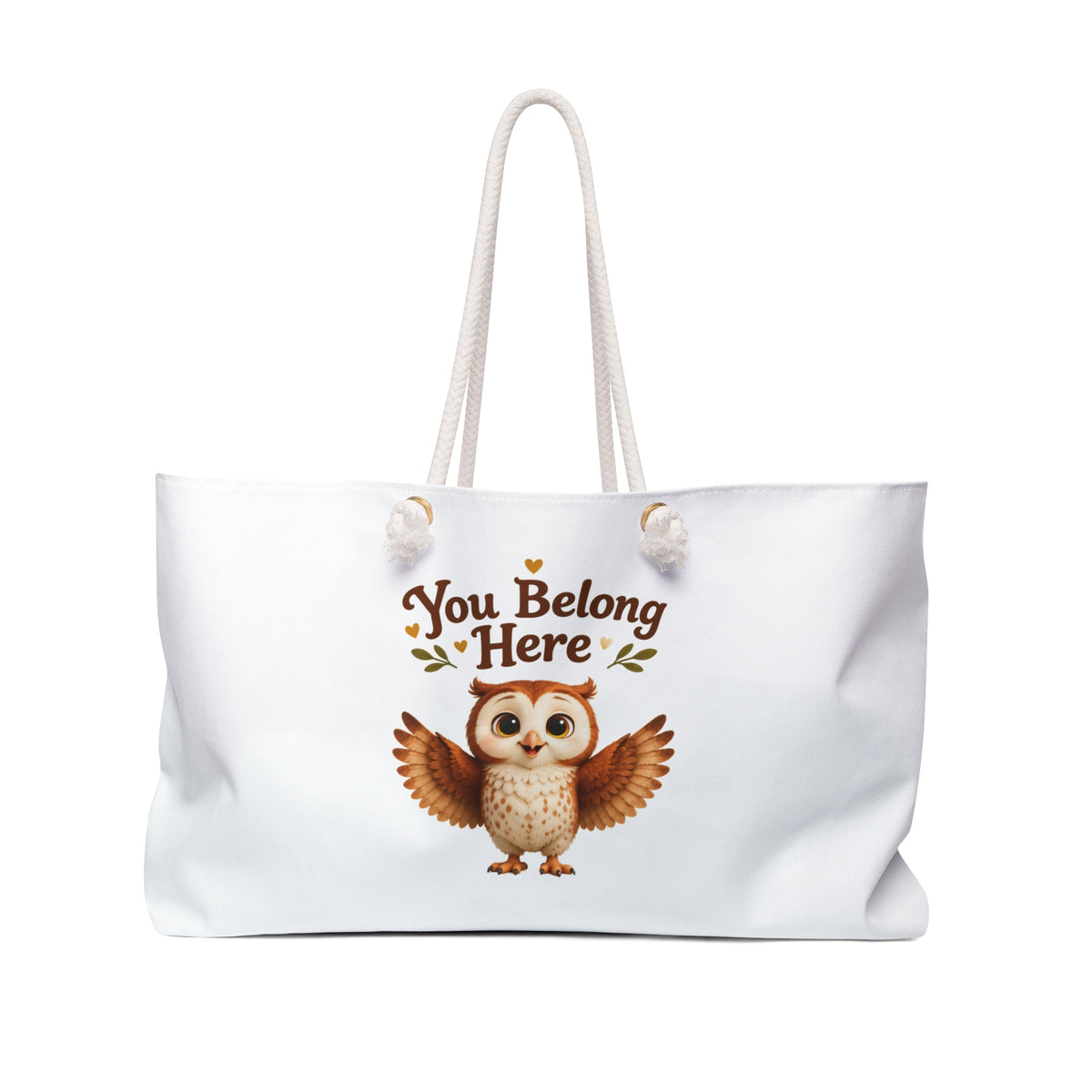 Olwyn the Owl "You Belong Here" Weekender Tote Bag | The Owl Without a Tree Oversized Tote