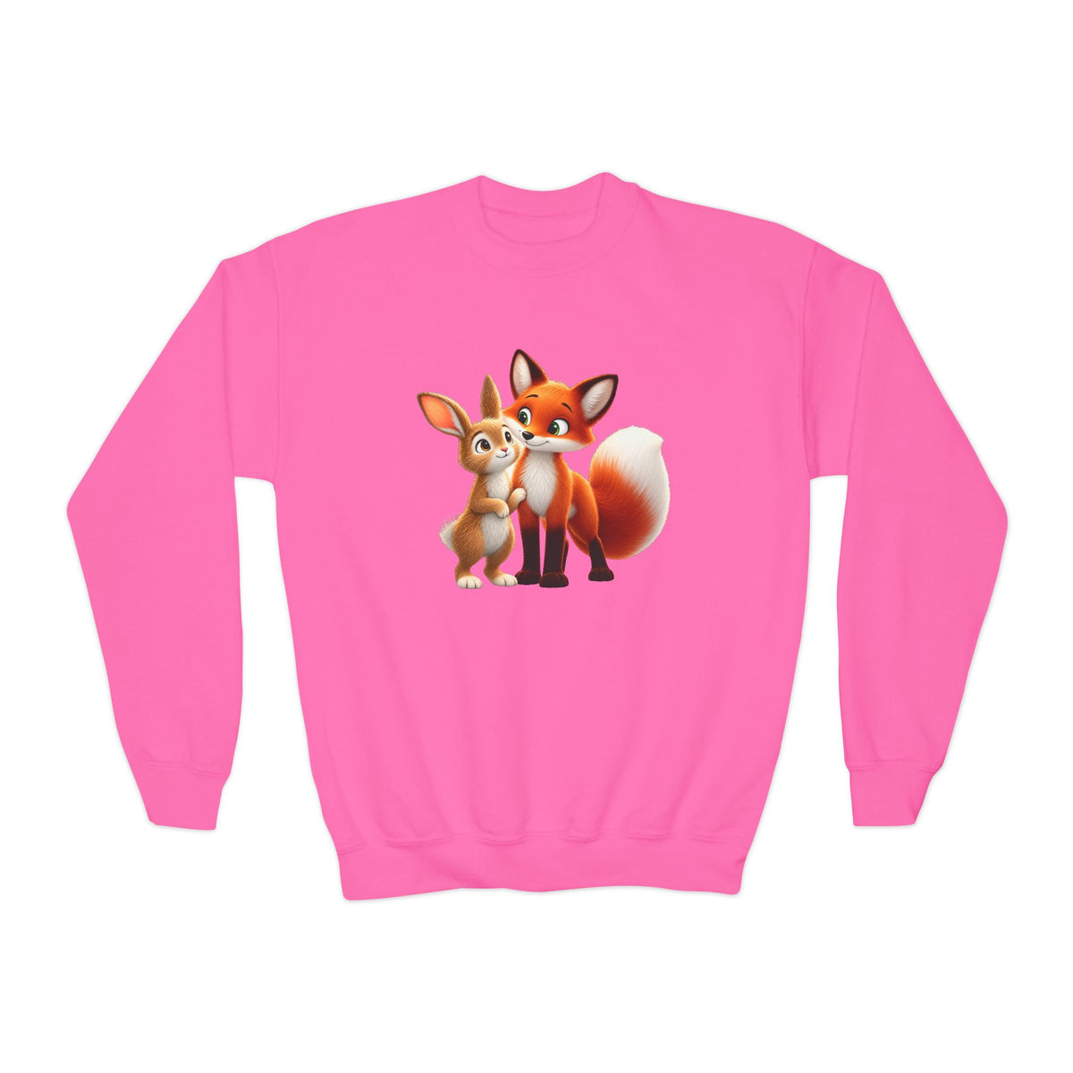 Brave Bunny & The Friendly Fox Kids Sweatshirt | Children's Book Character Crewneck