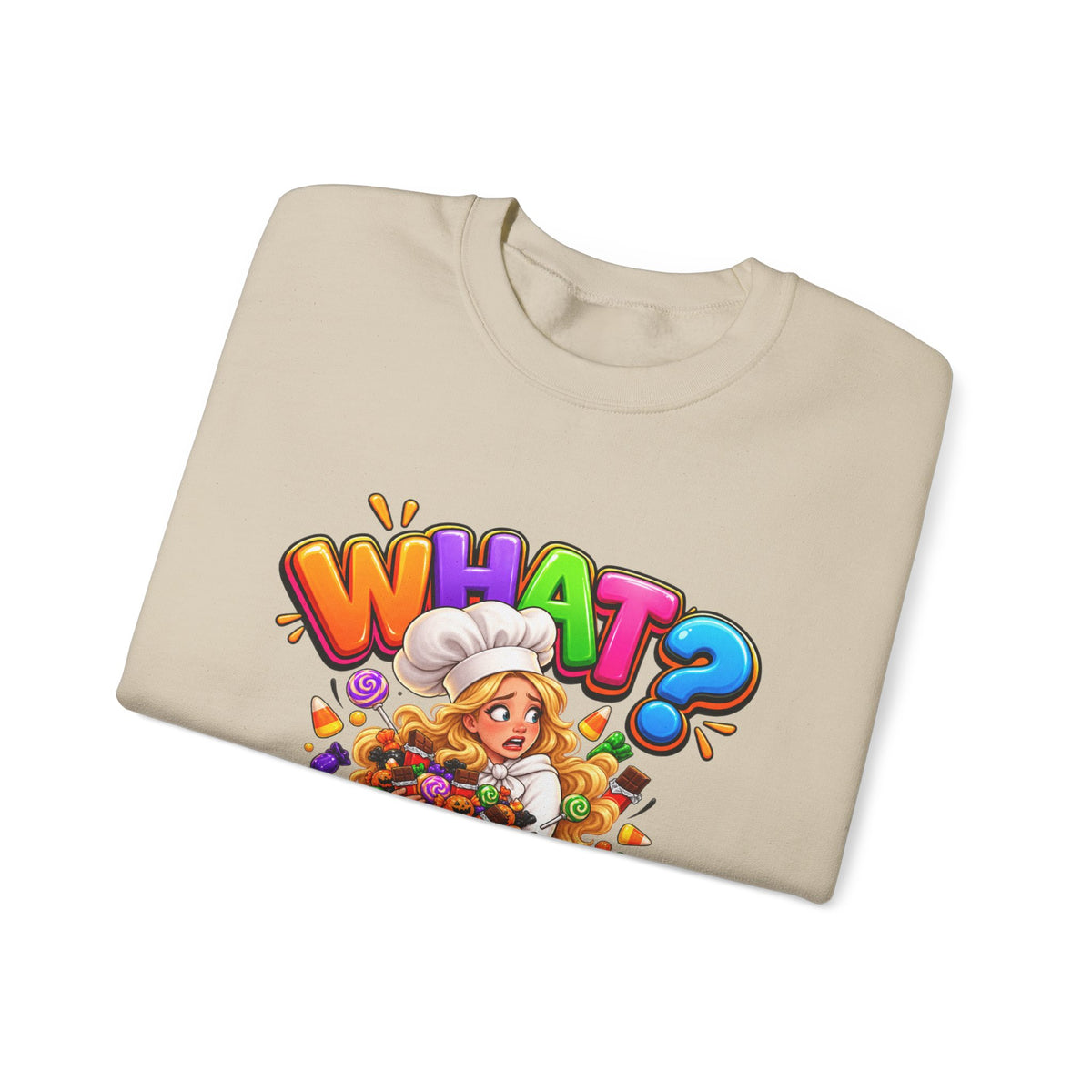 WHAT? Halloween Candy Chef Sweatshirt - Funny Candy Overload Crewneck