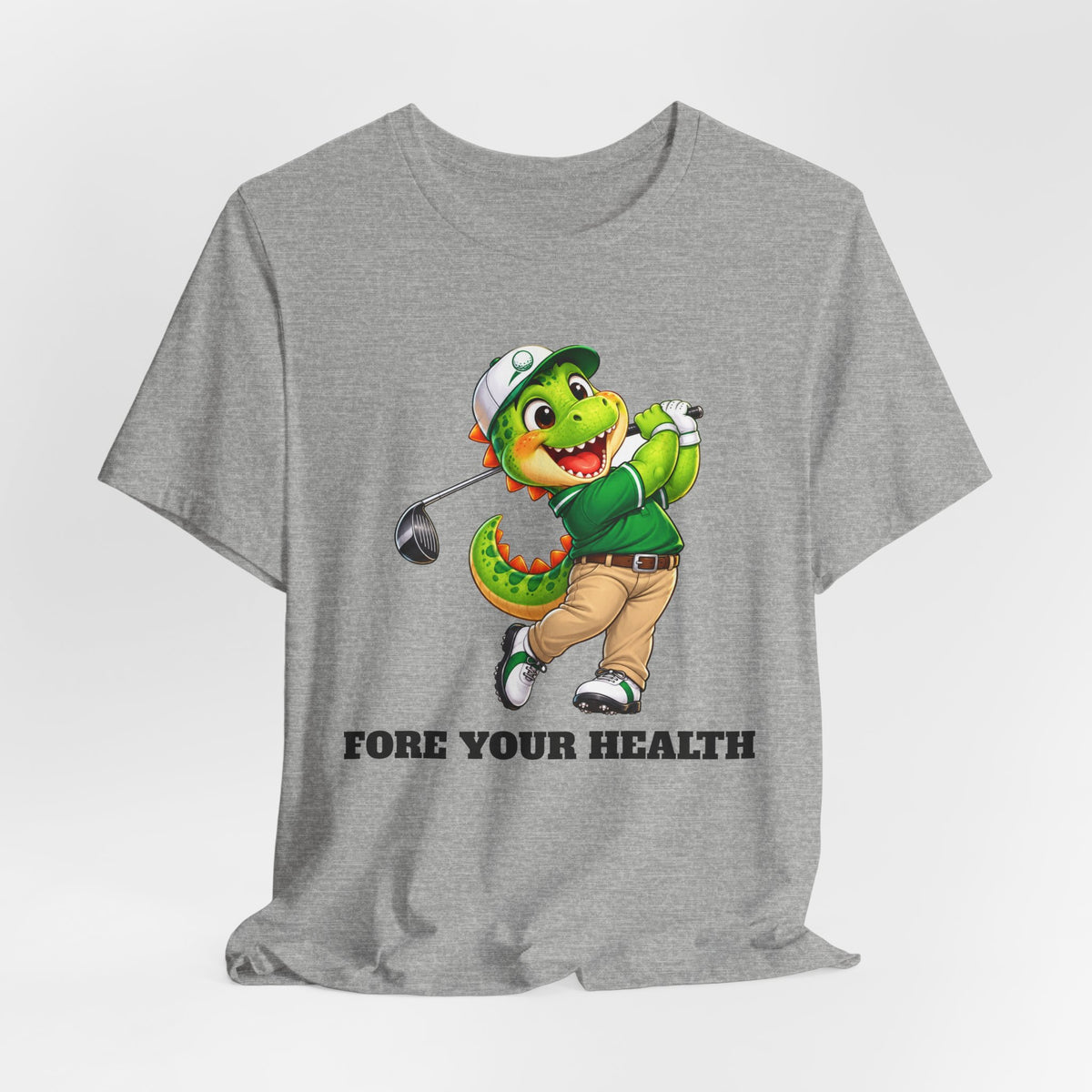 Fore Your Health Golf Dino T-Shirt | Andra Annette | Pounds to Go