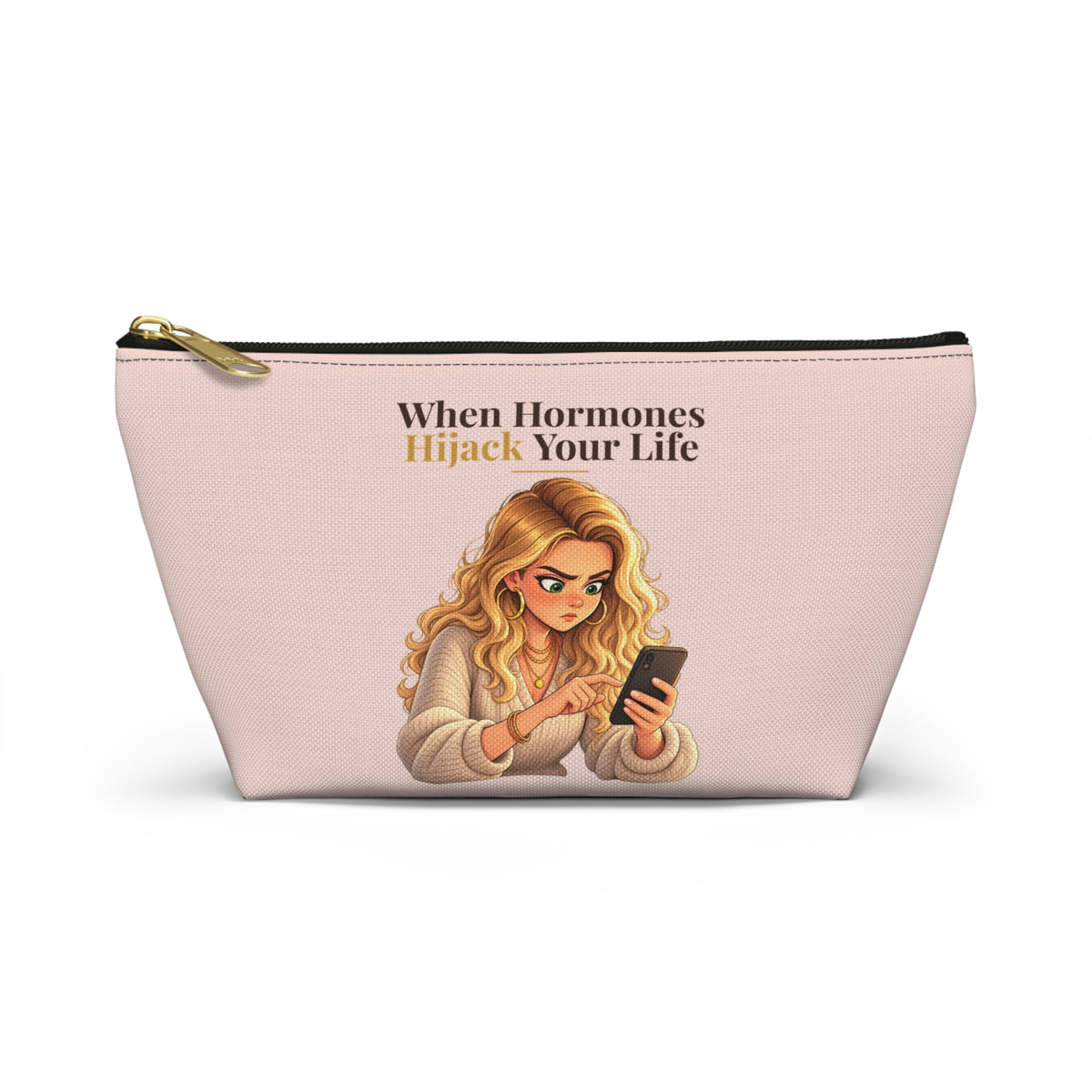 When Hormones Hijack Your Life Makeup Pouch | Blush Pink | Andra Annette | Pounds to Go