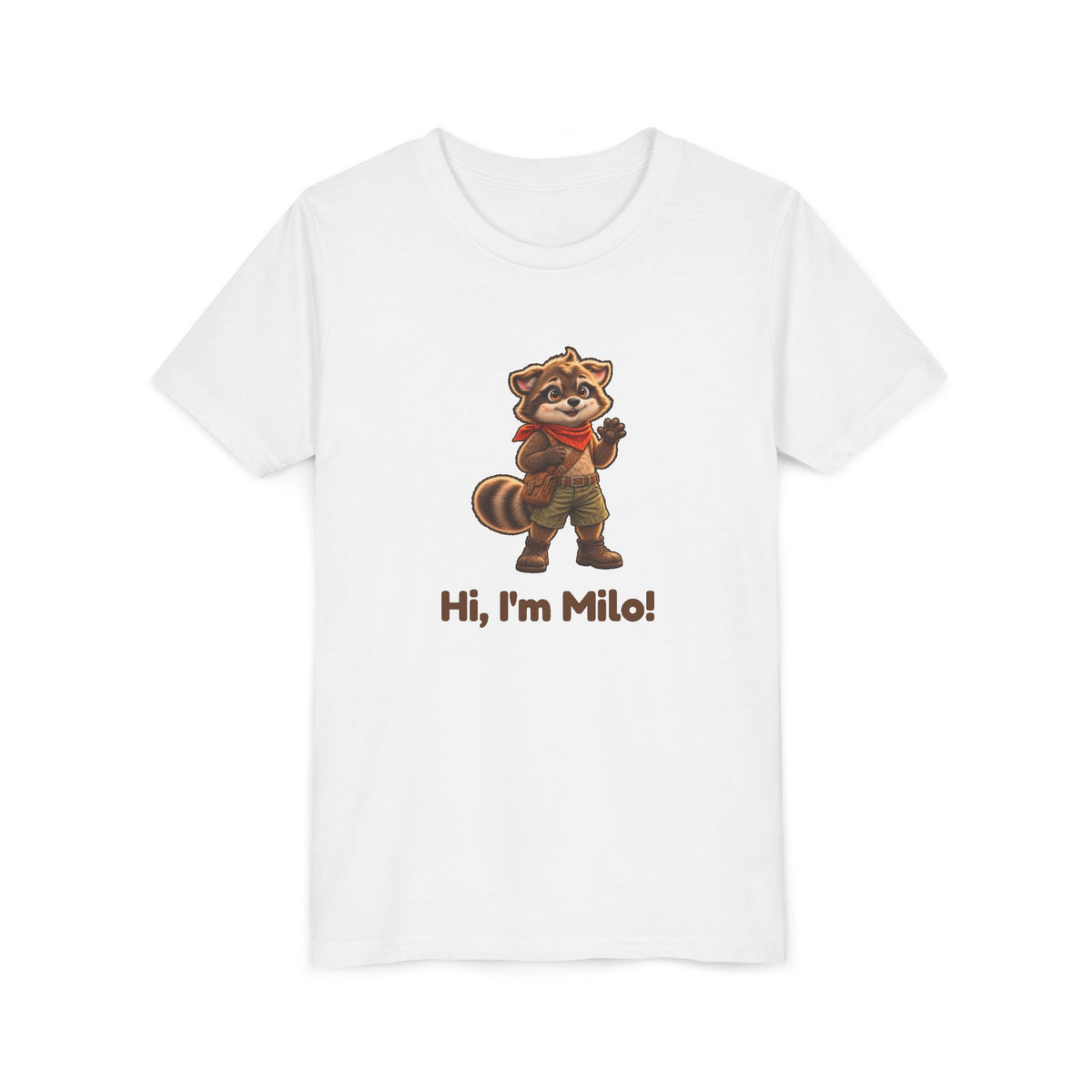 Milo the Raccoon "Hi, I'm Milo!" Kids Tee