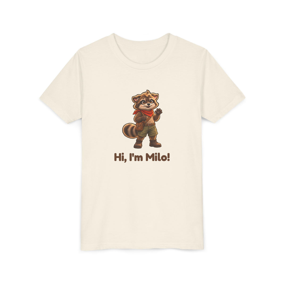 Milo the Raccoon "Hi, I'm Milo!" Kids Tee