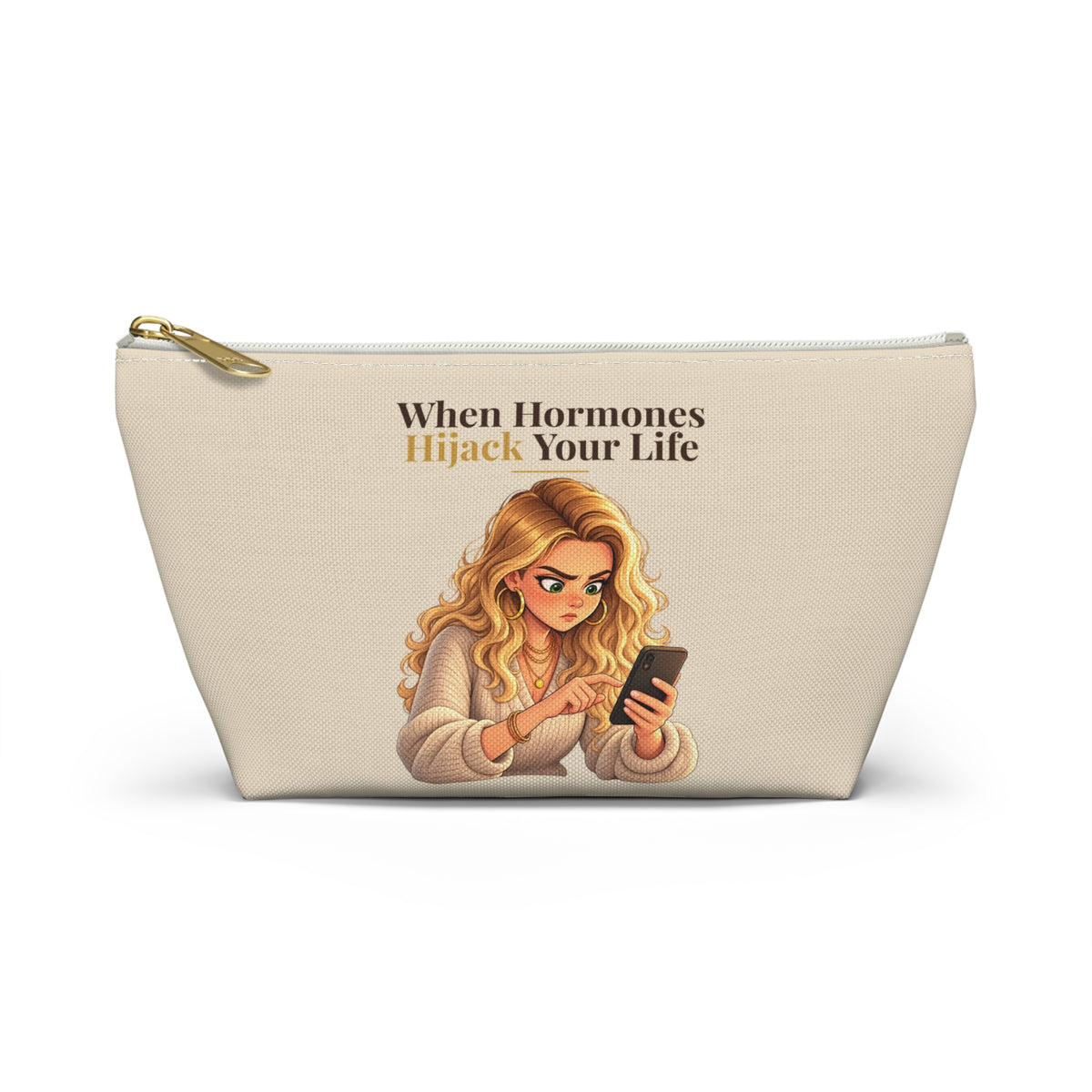 When Hormones Hijack Your Life Makeup Pouch | Warm Sand | Andra Annette | Pounds to Go