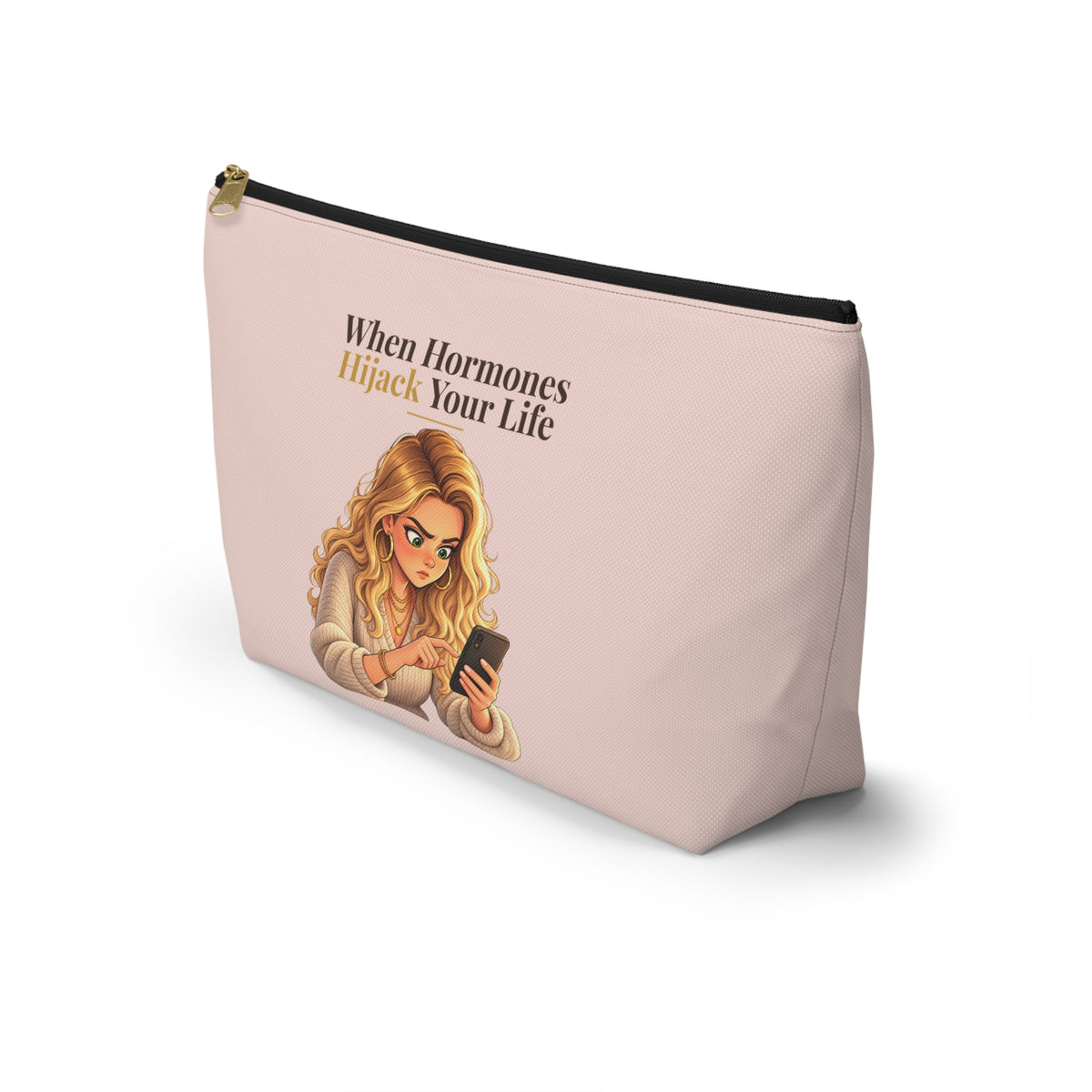 When Hormones Hijack Your Life Makeup Pouch | Blush Pink | Andra Annette | Pounds to Go