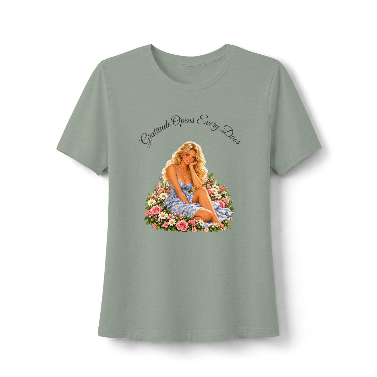 Gratitude Opens Every Door Women's Tee | Faith Floral Shirt | Andra Annette | Pounds to Go